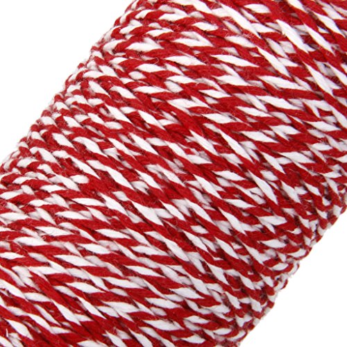 100m Wickeln Geschenk Baumwollseil Band Schnur Seil Schnur String Rot, Weiss - 4