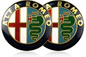 CWED 2 Pezzi 74mm Fregi Stemma Compatibili con Alfa Romeo Auto Logo Per Cofano Anteriore e Posteriore Emblema Stemmi in Metallo（oro）