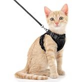 Voarge Cat Harness, Adjustable with 150 cm Strap, Safety for Small Medium Large Adult Puppies Cat Harness for Walking Travel,