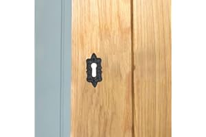 I IRONMONGERY SOLUTIONS Ironmongery Solutions® Black Cast Iron Escutcheon Plates Keyhole Cover Key Hole Door Lock Accessories (Fancy Open Escutcheon)