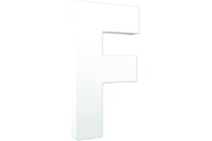 DECOPATCH Décopatch AC705C - Un support en papier blanc mâché 3x10,5x20,5 cm, Lettre F