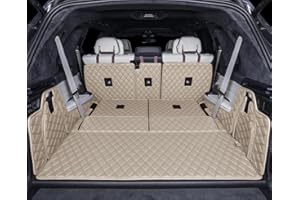 ZYCHUANGYING Kofferraummatte für BMW X7, 2 + 3 + 2-Sitzer, Kofferraumabdeckung, vollständige Abdeckung, XPE-Leder, 3D-Lasermessung (Kofferraummatte, Rückenlehnenmatte, beide Seitenwände) (Beige