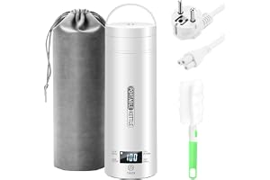 Vegena Elektrisk Reseguissare Mini 500ml Bärbar 4 Temperaturinställningar Rostfritt stål Te Kaffe Mjölk