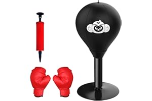 SUNOYA Saco De Boxeo Antiestrés, Saco De Boxeo De Escritorio, Divertido Saco De Boxeo De Escritorio, Mini Saco De Boxeo De Mesa Antiestrés con Ventosas, Desktop Punching Bag para Hogar, Oficina, Escuela