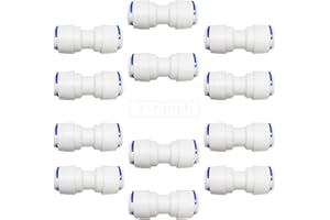 CESFONJER RO Water Filter Fitting, Straight Connector, 3/8" to 3/8" Pushfit Fittings,for Water Filter Dispensers and Reverse Osmosis (12 Pcs)