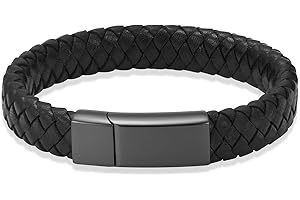 VCCWYQK Kremacyjna biżuteria urna bransoletka na prochy dla mężczyzn kobiet pamiątka bransoletka mankietowa pleciona skórzana bransoletka na nadgarstek, 20CM