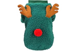 Izefia Pull Chien Costume de Noël Cadeau Laine Cardigan Hiver Chaud Pyjama Noël Papa Renne Arbre Chien Pull Chiot Moyen Chat