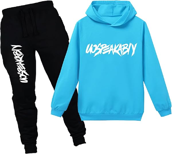 amropi Chándal Niños 2 Piezas Set Sudadera con Capucha y Pantalones Deportivo Jogging Conjunto Ropa 2-15 años - 1