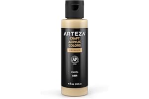 ARTEZA Craft A301 - Colore acrilico color cammello, flacone da 118 ml, a base d'acqua, miscelabile, per attività artistiche e fai da te su vetro, legno, ceramica, tessuti, carta e tela