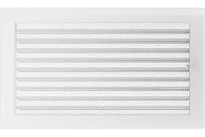 ‎KRATKI KRATKI kratka wentylacyjna kratka kominkowa 22cm x 37cm biała z roletami