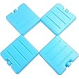 MAKINGTEC Ice blocks Ice Packs for Lunch Boxes Cooler Ice Packs Long Lasting Lunch Ice Packs Slim Reusable Cool Packs for Cooler Freezer Ice Packs Stackable Square Design Blue (Set of 4)