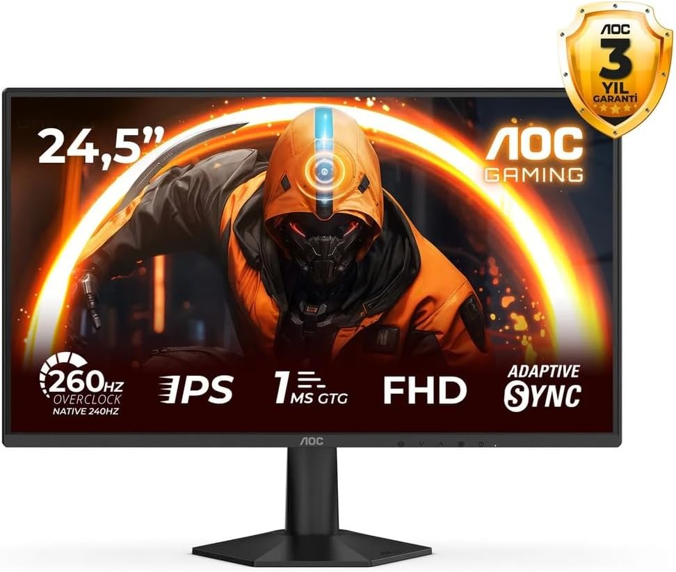 AOC 24G50Z2 23.8″ 260Hz 0.3ms Fast IPS Adaptive Sync HDR10 FHD Siyah Gaming Monitör