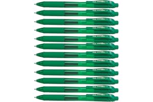 Pentel EnerGel-X - Bolígrafos retráctiles (12 unidades, punta de 0,7 mm), color Verde