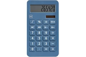 Miquelrius - Calculatrice de Bureau Solaire, Calculatrice à 10 Chiffres avec Grandes Touches et écran LCD Facile à Lire, Design Compact et Efficace pour Le Bureau et la Maison, Bleu