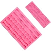 Ericrise 2 Pieces Silicone Moulds for Cake Decoration, Retro Shape of Pearls Braided Rope, Moulds for DIY Cake Edge