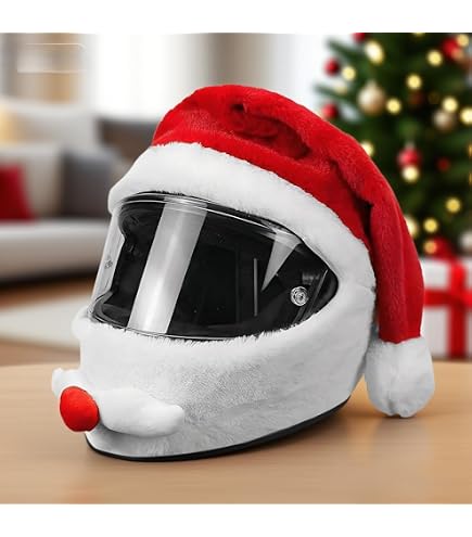 Copricasco per moto Babbo Natale, Copricasco per moto Natale, Casco