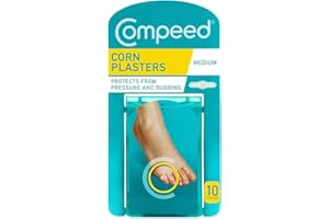 Compeed Corn Medium Size Plasters, 10 Hydrocolloid Plasters, Foot Care, Fast Natural Corn Removal, Pain and Pressure Relief