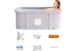 KYAOAYO Vasca da bagno pieghevole portatile,Vasca da bagno separata per la famiglia SPA per mantenere la temperatura ispessita vasca multistrato, uso per il bagno, ammollo e mantenere caldo. (stella grigia)