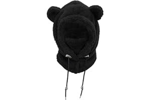 NLAND Cagoule Enfants Bonnet Echarpe Bébé Fille Garçon Hiver Chaud Cache Oreilles Mignon Chapeaux en Capuche Multifonction Thermique Coupe-Vent pour 3-8 Ans