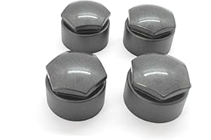 Partsdealers® Locking Wheel Nut Covers for Audi models - Durable Locking Bolt Covers Caps (4x Glossy Dark Grey, 24mm Locking)