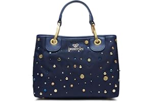 Braccialini Beth Strass Borsa a mano di medie dimensioni con doppi manici, chiusura con clip e tracolla in nastro logato rimovibile e regolabile che ne permette la doppia portabilità. All'interno una