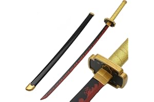 ZNLVZSH Demon Blade Wooden Samurai Sword, Anime Cosplay Ninja Sword Props, for Fans Christmas or Birthday Anime Lovers, Decorative Toy, 41 Inches, Tsugikuni Yoriichi