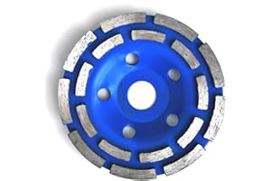 QUANTEX Diamant-Schleiftopf 125mm. Diamant-Schleifscheibe doppelreihig mit 22,23mm Standardbohrung geeignet für alle Winkelschleifer, Betonfräse etc. Universal für Beton, Naturstein, Estrich.