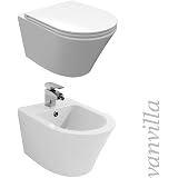 Vanvilla Design Hänge-WC Spülrandlos – Inkl. Soft-Close-Sitz, Tiefspüler, Für Vorwandmontage