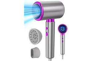DMTIVMG Ionen Föhn 2400W Haartrockner mit Kalt - /Heißtaste 3 Temperaturen und 2 Geschwindigkeiten Diffusor und Konzentrator Thermostatischer Haarföhn für Zuhause, Reise und Friseursalon