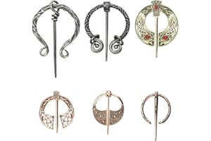 DURANTEY 6 Piezas Broches Vikingos y Medievales de Aleación de Zinc Broche Celta Broche Vintage de Diferentes Modelos Decoración para Bufandas/Abrigos/Chales/Suéteres para Mujeres y Hombres