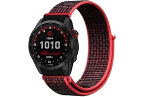 KoGiio Armband QuickFit 26mm für Garmin Descent Mk3i 51mm / tactix 7 AMOLED/Epix 2 Pro 51mm/Fenix 7X Pro Solar/7X/6X （GPS/Pro/Sapphire GPS）/5X （Sapphire/GPS ）, Nylon Einstellbare Armband - Rot/Schwarz