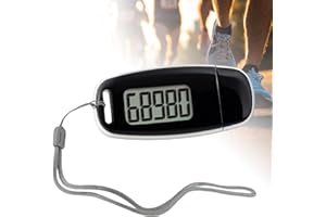 VEGOATY Podomètre 3D avec clip et sangle, rechargeable par USB, podomètre pour la marche, grand écran, podomètre sans application ni téléphone portable, suivi des pas précis