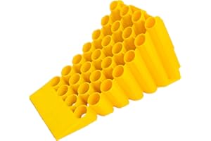 Berry Heavy Duty Wheel Chock with Anti-slip Steel Base | 45x 25CM Plastic Wheel Stop - Yellow | Portable Non-slip Parking Block | Honeycomb Tire Chock for Cars, Commercial Vehicles, Trucks