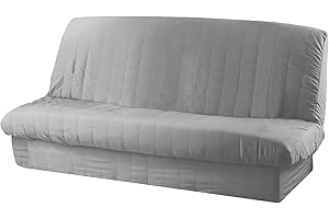 douceur d'intérieur, Housse de Clic Clac Matelassée (120 à 140 cm - 185 à 200 cm) Essentiel Gris, Polyester