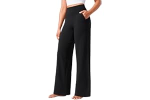 CRZ YOGA Butterlift Wide Leg Trousers with Pockets Sweatpants for Women - 29"/31"/33" High Waist Casual Stretch Work Lounge Yoga Pants