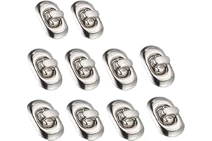 KanDery 10PCS Twist Turn Lock, Purse Lock, Thumb Turn Lock, DIY Buckle for Bag Making, Book, Leather, Fabric, Handbag, Wallet, Silver