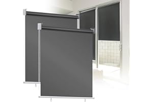 Ansobea Store extérieur 100x240cm, Suspendre Store Vertical Exterieur, Store occultant sans percage, Protection UV, pour Balcon, Terrasse, Jardin(Anthracite)