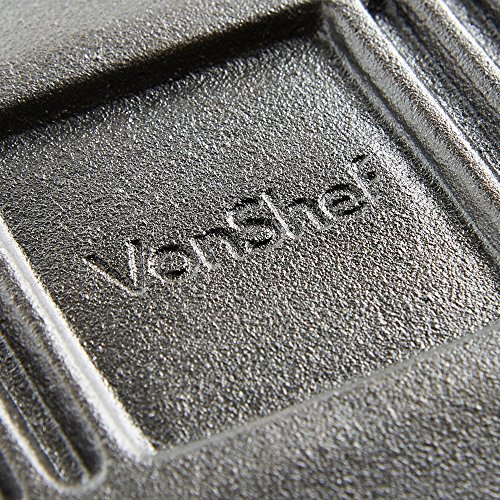 VonShef schwarze, bereits eingebrannte, flache und gusseiserne Fleischpresse 8” X 5” - 9