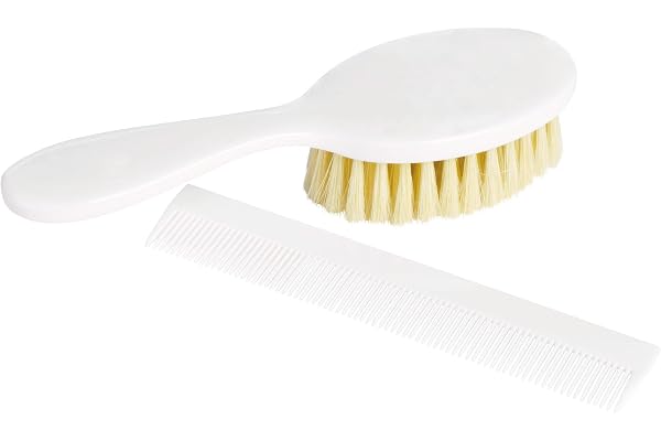 dBb Remond Brosse et Peigne pour Bébé - Brosse à poils en Soie Naturelle - Bébé Naissance - Fabriqués en France - Blanc - Coffret Toilette Nouveau-Né Fille & Garçon