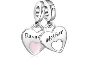 RMMY Charm Anhänger S925 Sterling Silber Love Family Mom Bracelet Bead für Europäische Armbänder Halskette Mother's Day Schmuck Geschenk Christmas für Damen Herren
