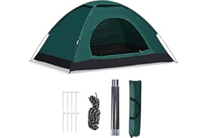 LEMROE Tenda da campeggio portatile per 2-3 persone, impermeabile, leggera, con borsa per il trasporto, per escursioni in famiglia, zaino in spalla, facile installazione