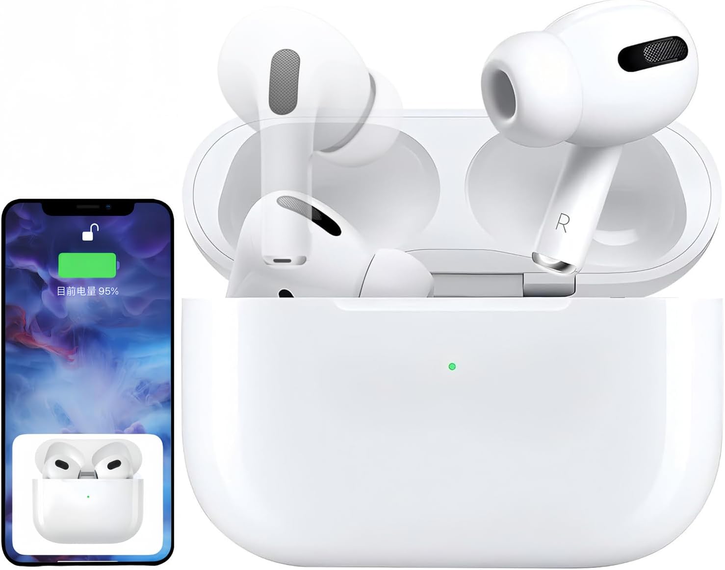 Ear Buds Wireless Earbuds AirBuds Pods 2, Bluetooth 5.3 Headphones in Ear, 2026 New Bluetooth Earphones with Noise Cancelling Mic, Bluetooth Earbuds HiFi Stereo Deep Bass 48H for Android/IOS/AirPods