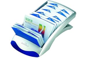‎DURABLE Durable Visifix Desk Business Card File Indexed Capacity 200 Silver Ref 2413/23