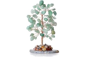 XIANNVXI Green Aventurine Crystal Tree Healing Crystals Stones Tree Tumbled Gemstones Crystal Tree Agate Base Reiki Luck Wealth Money Tree Crystal Gifts