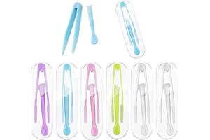 HONGOEN Kontaktlinsen Einsetzhilfe,6 Stück Kontaktlinsen Pinzetten,Kontaktlinsen Entfernen,Kontaktlinsen Inserter Remover,Kontaktlinsen Entferner Weiche Linsen mit Saugnapf Bunte Contact Lens Tweezers