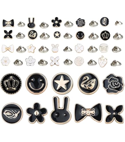 Set 30 Bottoni Spilla Decorativi Per Abbigliamento E Fai Da Te - Ideali Per Cappotti, Gioielli, Borse