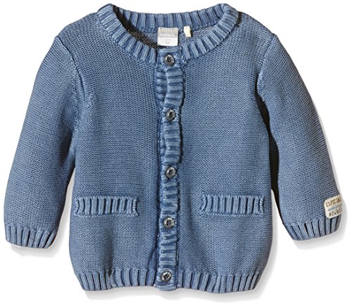 NAME IT Baby Boys Button Front Long Sleeve Cardigan -  Blue - 3-6 Months