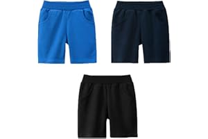 LAUSONS 3-Pack Pull-on Short Couleur Pure Bermudas pour Garçon