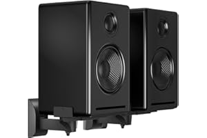 suptek Support de Montage Mural pour Haut-Parleur à étagère à Double Serrage pour Les Grands Haut-parleurs Surround, jusqu'à 30kgs Noir SPM201XL