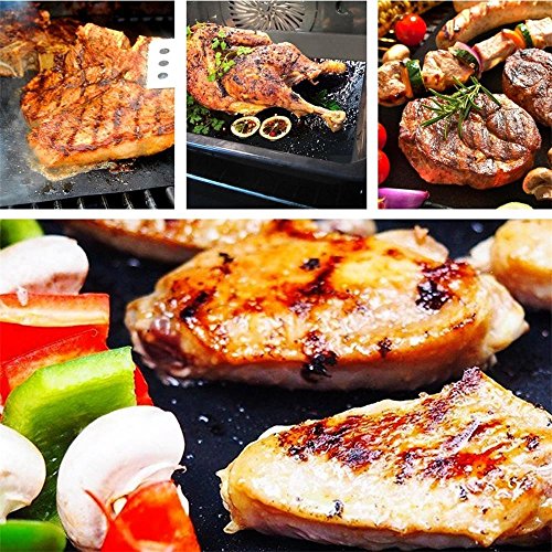 Grillmatte, Sounor 3er Set Wiederverwendbar BBQ Grill Matten aus Silikon mit Teflon Antihaftbeschichtung für bis 260°C Utensil für Gas, Kohle, Ofen, Elektrogrill, LFGB und FDA Zulassung 40×33 cm - 7